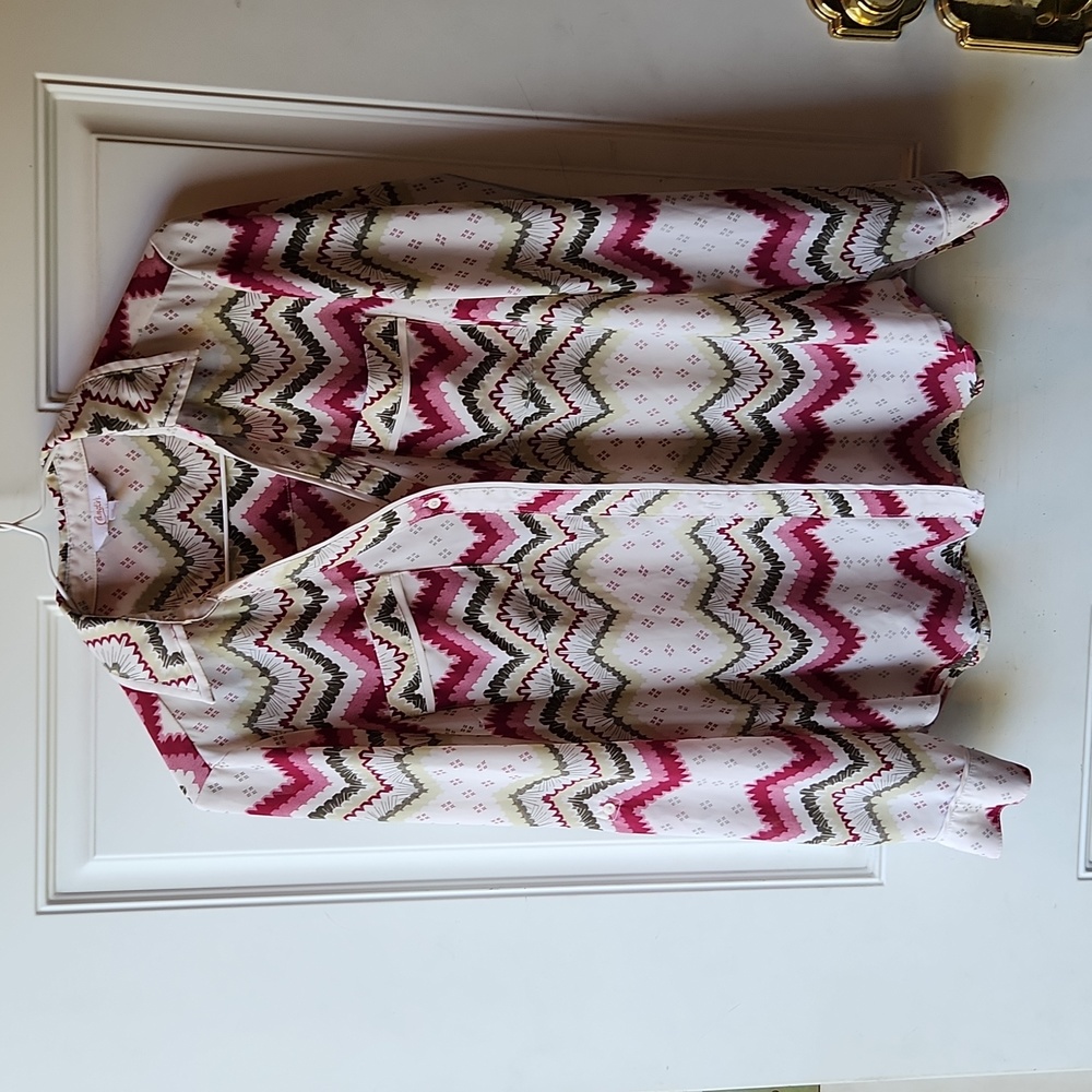 Candie's Long-Sleeved Blouse Size S Color Pink/White/Green